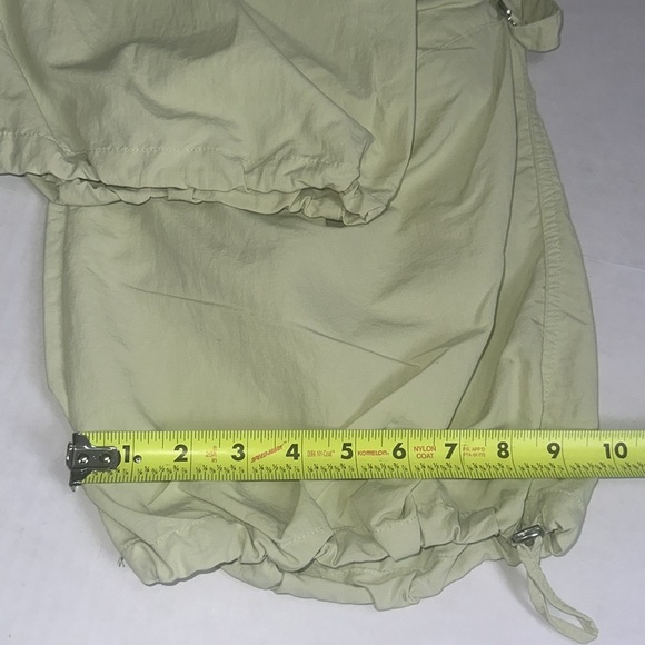 Zara Womens Size Large Light Green Parachute Pants Pockets Drawsting Ankle - Picture 10 of 12